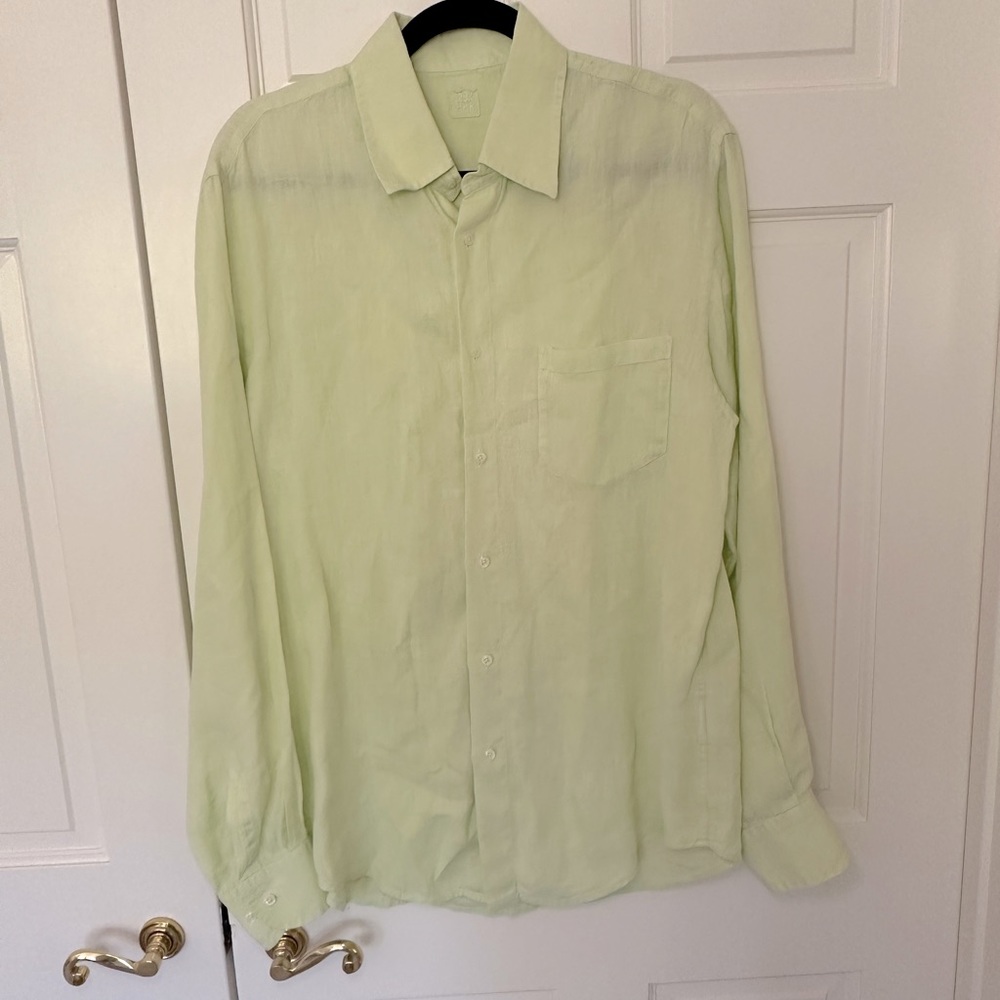 120% Lino Pale Green Shirt